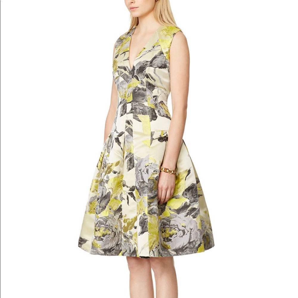 Carmen Marc Valvo Citrus Flare Dress Size 4 - Picture 9 of 9